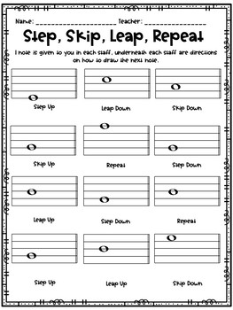 Step, Skip, Leap, Repeat Worksheets by Rocky Mountain Music | TpT