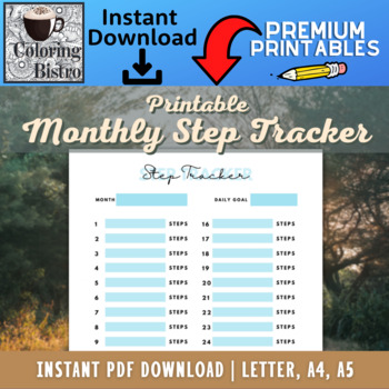 Preview of Step Tracker - Monthly Step Counter - Daily Step Recorder- Step Count Log