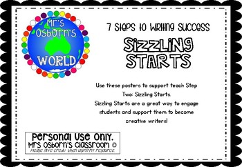 Step Two: Sizzling Starts *7 STEPS WRITING* by Mrs Osborn's World