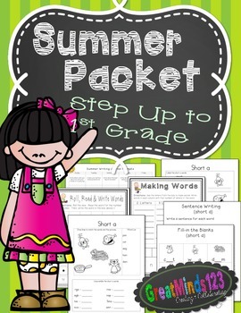 Preview of Summer Packet {Step Up To First Grade Phonics & Writing Activities}