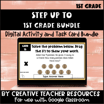 Preview of Step Up to 1st Grade Task Cards Bundle