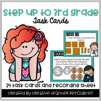 Preview of Step Up to 3rd Grade Task Cards