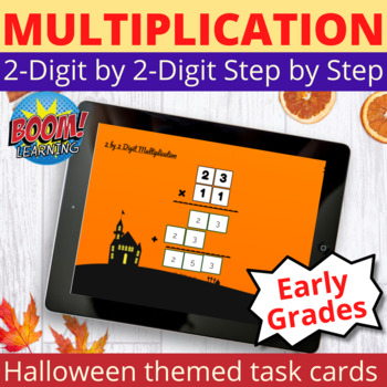 Preview of 2 Digit by 2 Digit Multiplication Halloween Themed Boom Cards