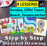 BUNDLE-  Art Lessons Step by Step - 4 Directed Drawing Images