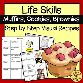 Preview of Visual Recipes Muffins Cookies Brownies Life Skills Tasks Food Directions (FACS)