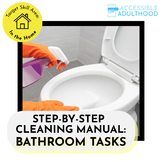 Cleaning Hour Bathroom - Life Skills Cards with Step-by-St