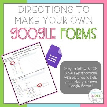 Preview of Step-by-Step Directions (w/ Image to create Google Forms for Distance Learning