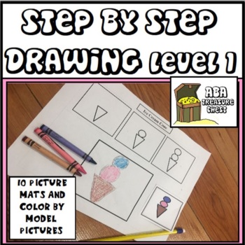 Preview of Step by Step Drawing  Level 1 Easy  ABA Therapy Autism