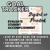 Step by Step Goal Tracker, Digital or Printed, Student or 