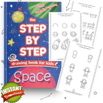 Preview of Step by Step How to draw - SPACE for kids