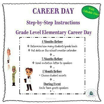Preview of Step-by-Step Instructions for ORGANIZING a Grade Level Elementary CAREER DAY