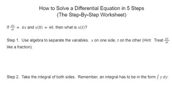 Preview of Step-by-Step Method to Solving Differential Equations!