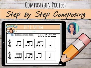 Preview of Step by Step Pitch & Rhythm Compositions on Google Slides