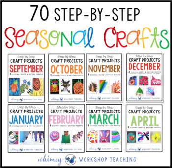 Preview of Seasonal Art & Craft Activities Megabundle Easy Step by Step Crafts + Writing