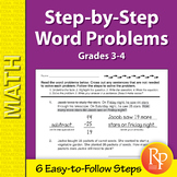 Step-by-Step Math Word Problems for Grades 3 to 4 - six ea