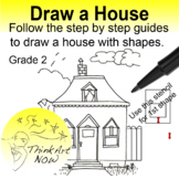 Art Lesson - Step by step Draw a House Think Art Now