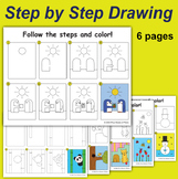 Directed Drawing Activities - Step by Step Drawing and Coloring