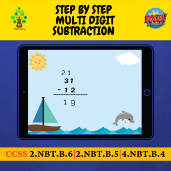 Preview of Step by step multi digit subtraction Spring