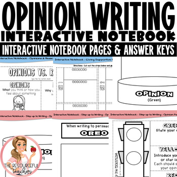 Preview of Opinion Writing Interactive Notebook Pages | Step up to Writing Inspired