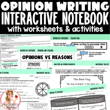 Preview of Opinion Writing Unit with Interactive Notebook - Step up to Writing Inspired
