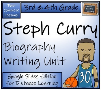 Preview of Steph Curry Biography Writing Unit Digital & Print | 3rd Grade & 4th Grade