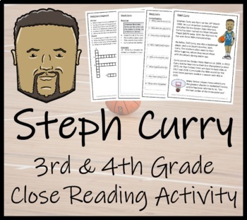 Preview of Steph Curry Close Reading Comprehension Activity | 3rd Grade & 4th Grade