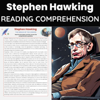 Preview of Stephen Hawking Biography Reading Comprehension | Science and Cosmos