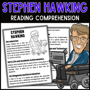 Preview of Stephen Hawking Reading Comprehension Passage and Questions