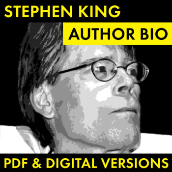 Preview of Stephen King Author Study Worksheet, Stephen King Biography, PDF & Google Drive