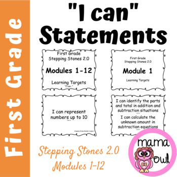 Preview of Stepping Stones 2.0 Learning Targets | I Can Statements | 1st Grade