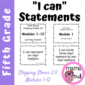 Preview of Stepping Stones 2.0 Learning Targets | I Can Statements | 5th Grade