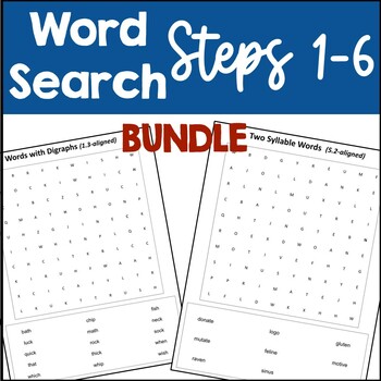Preview of Steps 1 through 6 Word Searches Bundle