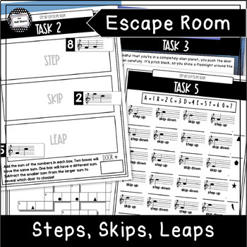 Preview of Steps, Skips, and Leaps Music Class Escape Room