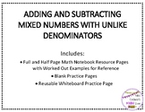Steps for Adding & Subtracting Mixed Numbers with Unlike D