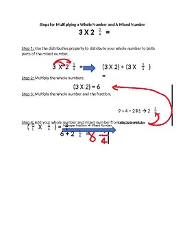 Preview of Steps for Multiplying a Whole Number and Mixed Number