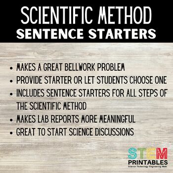 sentence starters for science essays