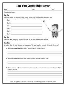 steps of the scientific method activity with selfie scenarios by elly