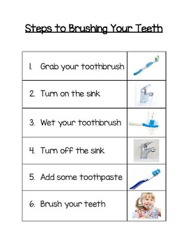 Preview of Steps to Brushing Your Teeth