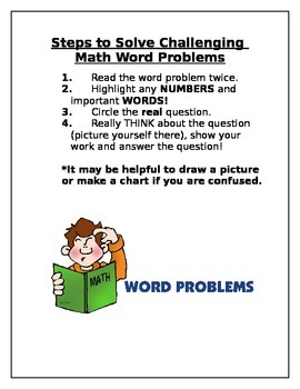 Preview of Steps to Solve Challenging Math Word Problems