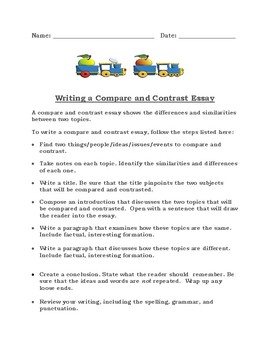list of compare and contrast topics