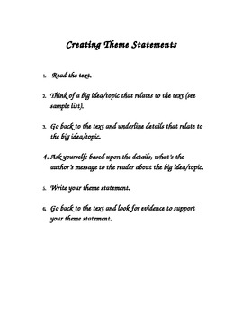 writing a thematic statement