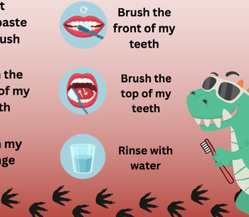 Preview of Steps to brushing teeth (visual)