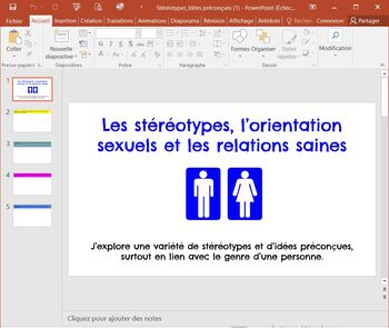 Preview of Leçon powerpoint et billet de sortie les stéréotypes et les idées préconçues