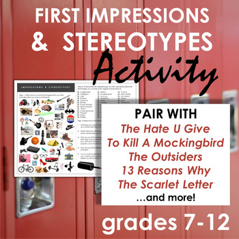 Preview of Stereotypes Activity Handout - A Creative Way to Address Prejudice, Grades 7-12