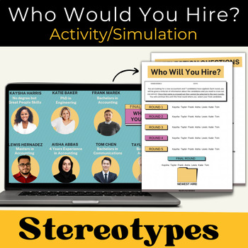 Preview of Stereotypes Activity: Who Would You Hire? (Google Slides) Diversity / Inclusion