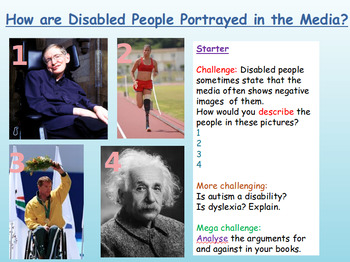 Preview of Stereotypes: Disability - Presentation and Worksheets