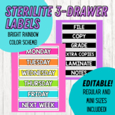 Sterilite 3-Drawer Labels - Regular and Mini Size | Bright