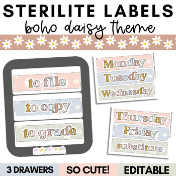 Preview of Sterilite 3 Drawer Labels Editable | Bin Labels | Turn it In Labels | Editable