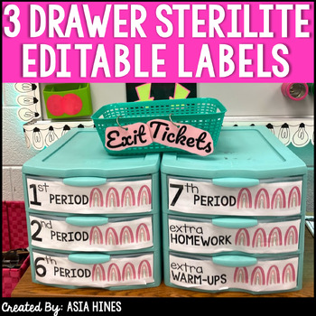 Sterilite Countertop Medium Turn In Bin Drawer Labels Cactus
