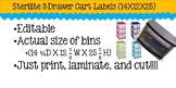 Sterilite Drawer Cart Labels (Editable) 14X12X25